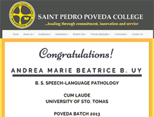 Tablet Screenshot of poveda.edu.ph